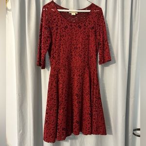 Wishful Park Red Lace Dress Size Large